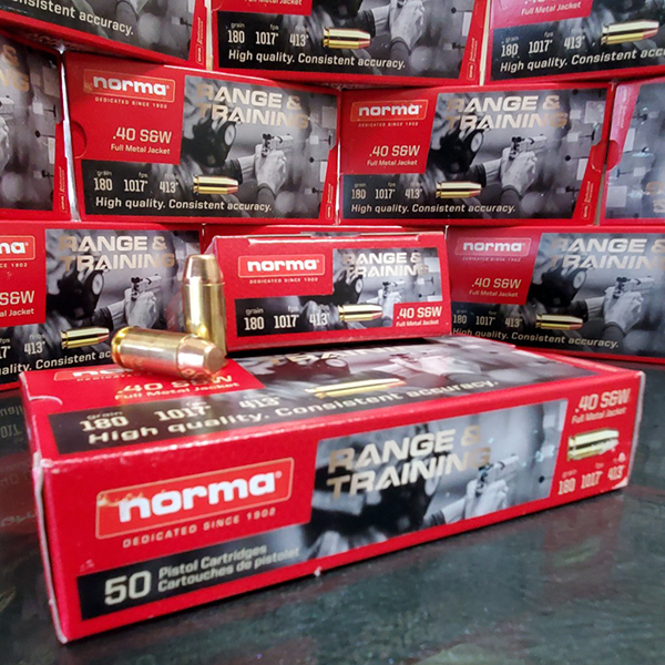 Norma Range & Training 40 S&W 180 gr. FMJ #620740050 50 rnd/box